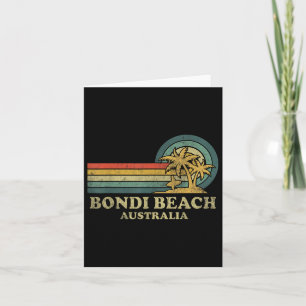 Bondi Beach Australia Family Vacation Vintage Palm Card