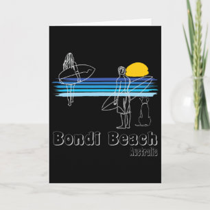 Bondi Beach Australia, Surfing Beach Surf Guy With Card