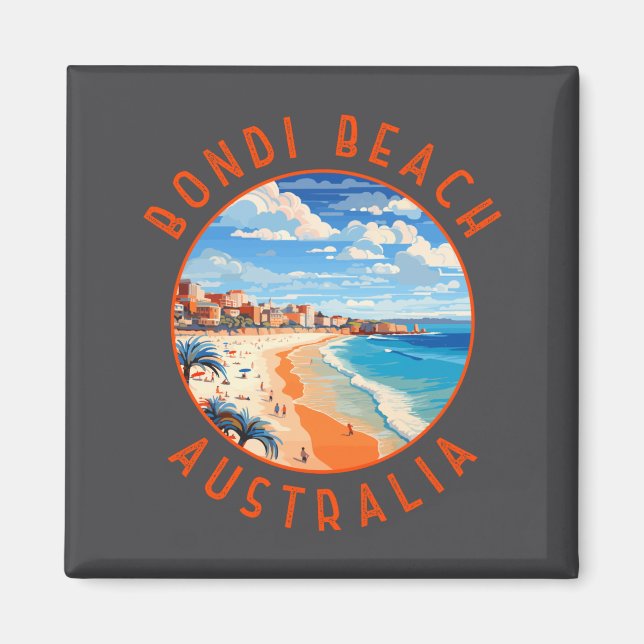 Bondi Beach Australia Travel Art Vintage  Magnet (Front)