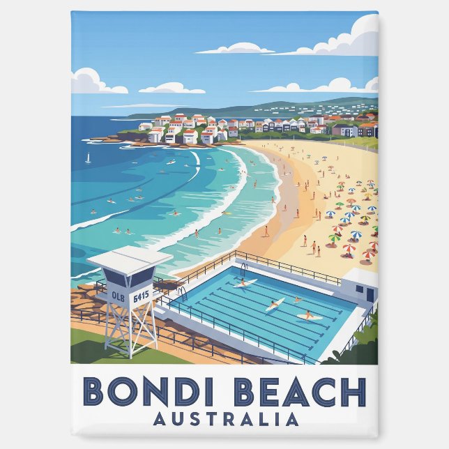 Bondi Beach Australia Travel Magnet (Front)