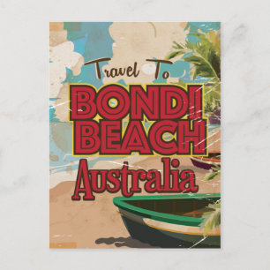 Bondi Beach Australia Vintage vacation Poster Postcard