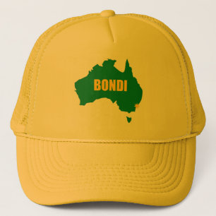 Bondi Beach Green and Gold Map Cap