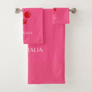 Bondi Beach, Pink Bath Towel Set