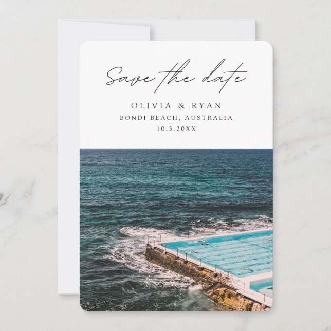 Bondi Beach Wedding Sydney Save the Date Invitation (Front)