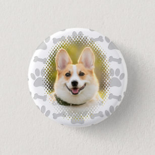 Bone And Paw Print Pattern Dog Frame  3 Cm Round Badge