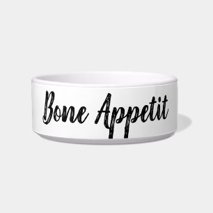 Bone Appetit funny puppy dog pet bowl saying quote