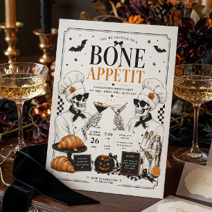 Bone Appétit Halloween Dinner Party Holiday Card