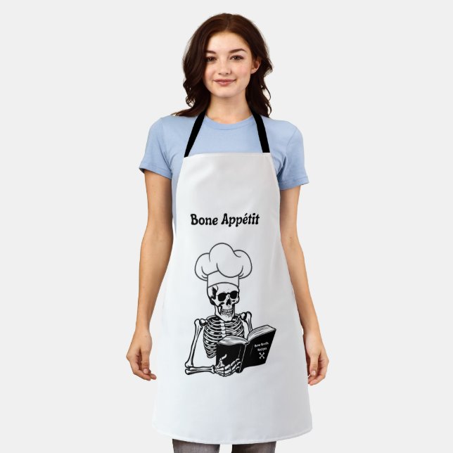 Bone Appétit Halloween Skeleton Chef Apron (Worn)