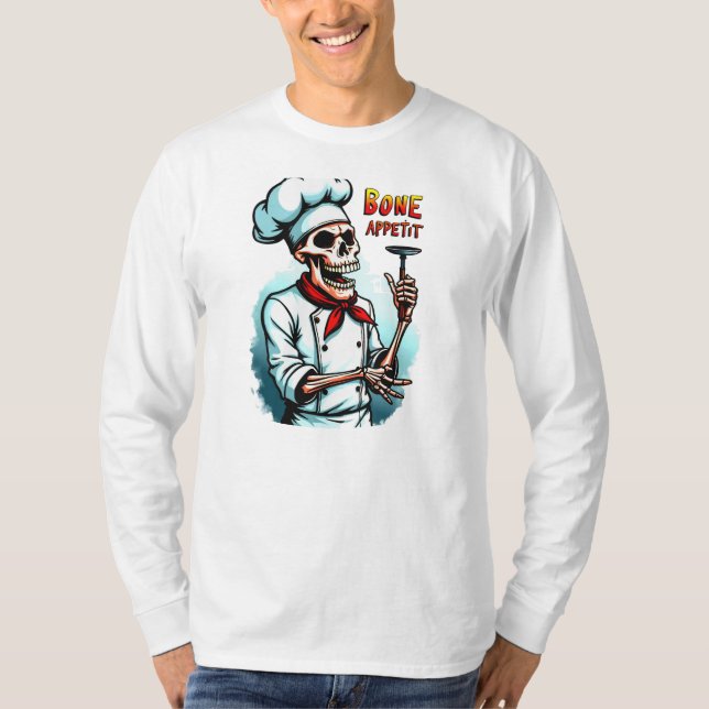 Bone Appetit Halloween T-Shirt – Skeleton Chef  (Front)