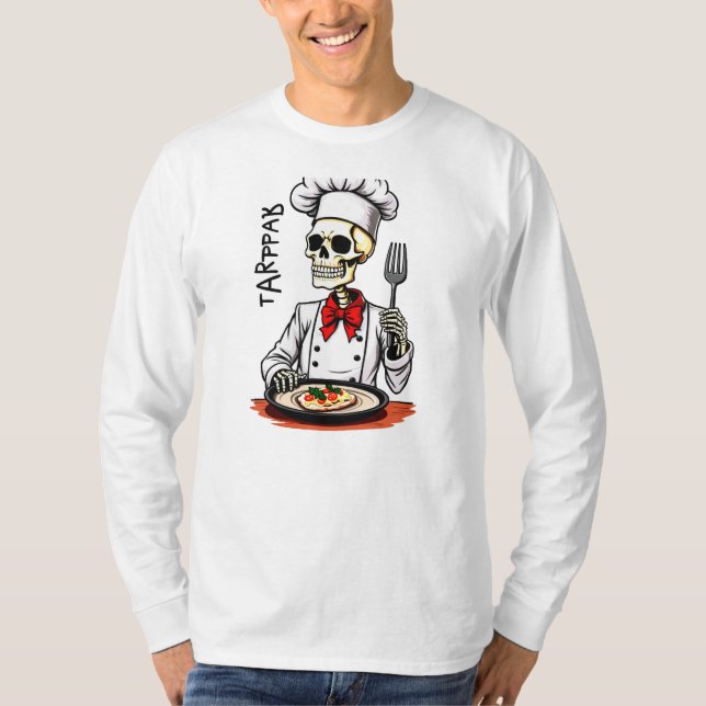 Bone Appetit Skeleton Chef halloween T-Shirt (Front)