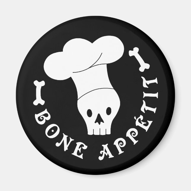 Bone Appetit Skeleton Chef Magnet (Front)