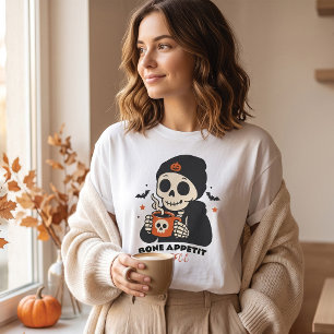 Bone Appetit Skeleton Coffee Halloween T-Shirt