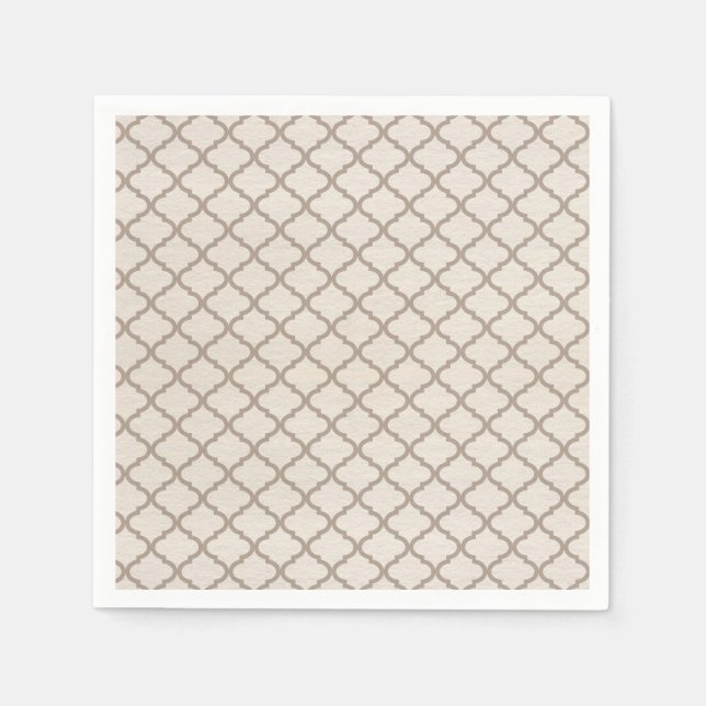 Bone/Beige Moroccan Trellis Napkin (Front)