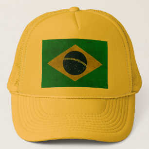Bone Brazilian Flag (Aged Style) Trucker Hat
