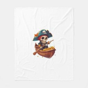 Bone Buccaneer – Funny Pirate Skull Fleece Blanket
