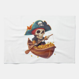 Bone Buccaneer � Funny Pirate Skull Tea Towel