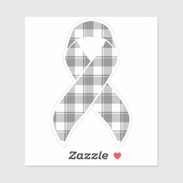Bone Cancer Awareness Plaid Gray Ribbon (Sheet)