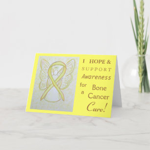 Bone Cancer Awareness Ribbon Angel Greeting Card