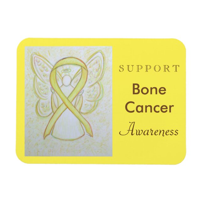 Bone Cancer Awareness Ribbon Angel Magnet (Horizontal)