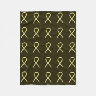 Bone Cancer Awareness Ribbon Fleece Soft Blankets