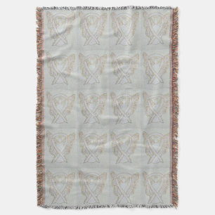 Bone Cancer Awareness Ribbon Throw Blankets