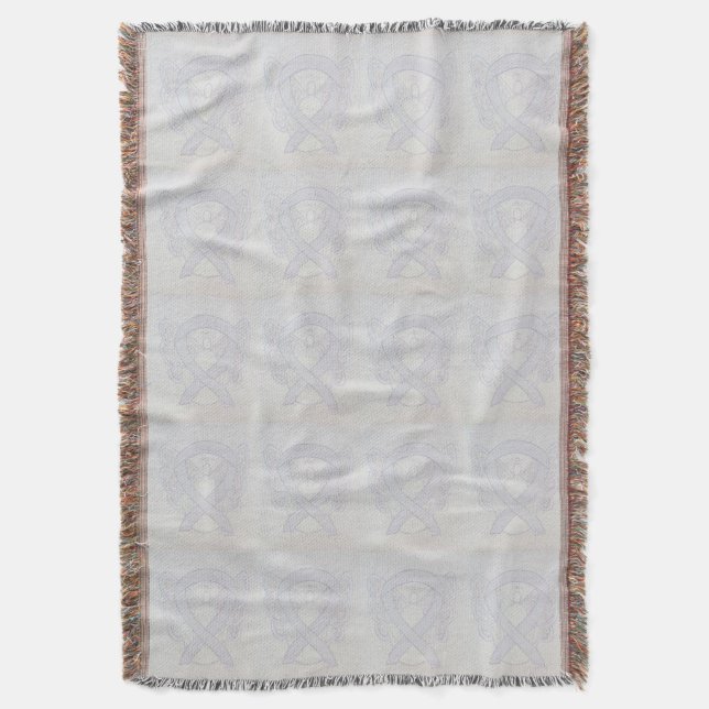 Bone Cancer Awareness Ribbon Throw Blankets (Front Vertical)