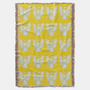 Bone Cancer Awareness Ribbon Throw Blankets