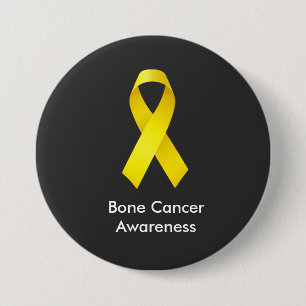 Bone Cancer Awareness Yellow Ribbon 7.5 Cm Round Badge
