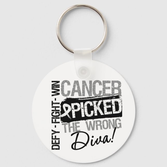 Bone Cancer Picked The Wrong Diva Key Ring (Front)