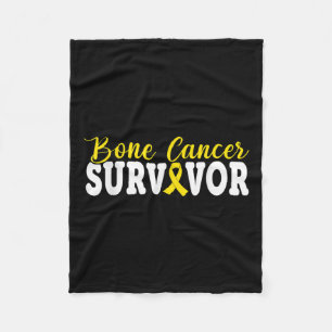 Bone Cancer Survivor Yellow Rebbon Sarcoma Cancer Fleece Blanket