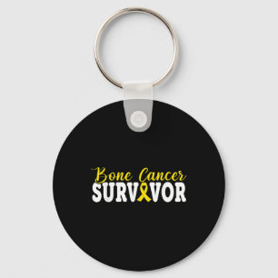 Bone Cancer Survivor Yellow Rebbon Sarcoma Cancer  Key Ring