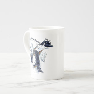 Bone China Mug Gray Dressage Horse and Rider Gift