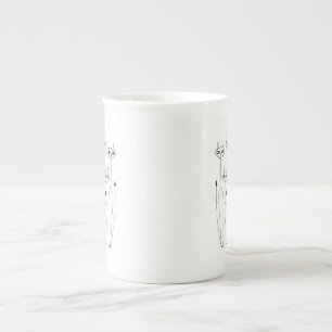 Bone China Mug (hand-drawn cats)