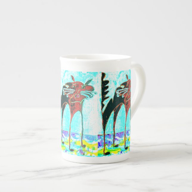 bone china mug Meow Scare Cat bright Halloween (Front Right)