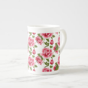 Bone China Mug-Pink Roses Bone China Mug