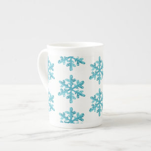 Bone China Mug-Snowflakes Bone China Mug