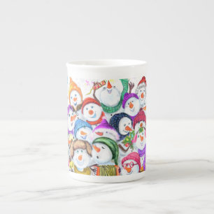 Bone China Mug with Christmas Snowmans