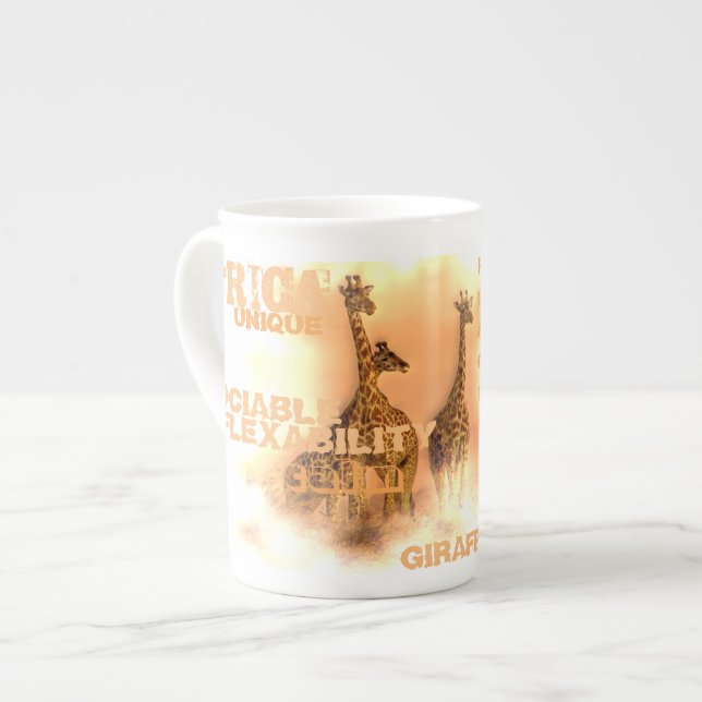 Bone China Unique Giraffes Mug (Front Left)