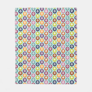 Bone! Circle Print in Bright Colours (Medium) Fleece Blanket