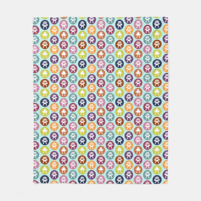 Bone! Circle Print in Bright Colours (Medium) Fleece Blanket (Front)