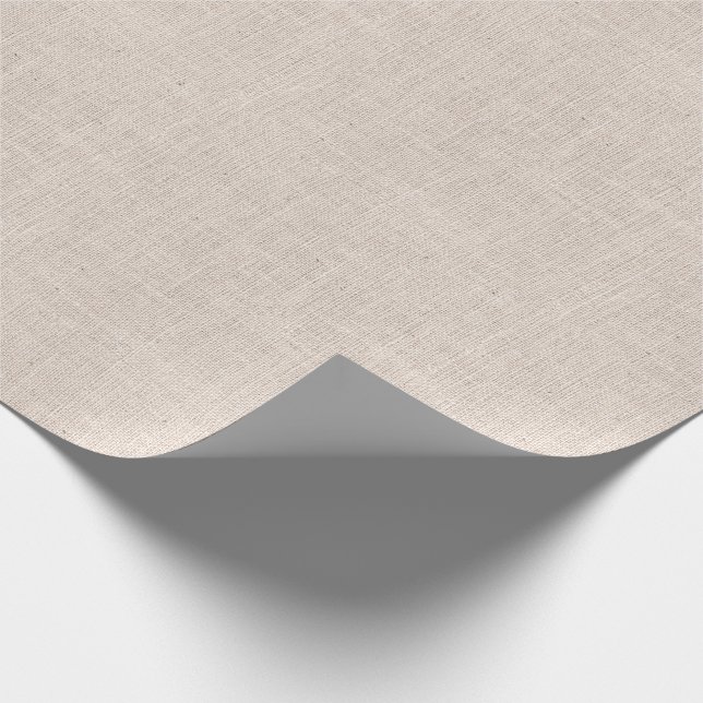 Bone Coloured Burlap Texture Wrapping Paper (Corner)