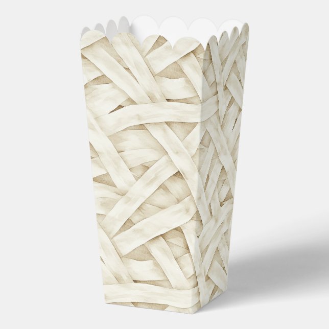 Bone Cream Mummy Wrap Halloween Favour Box (Back)