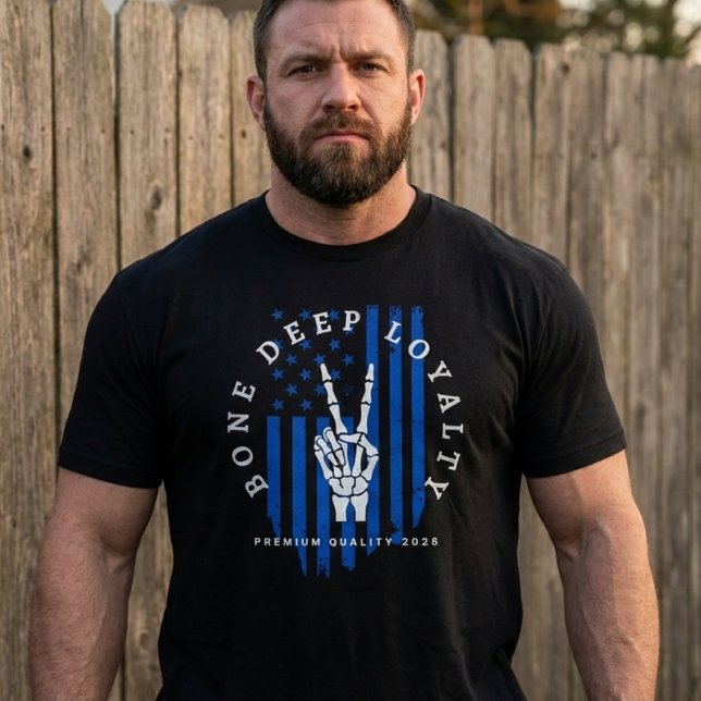 Bone Deep Loyalty Skeleton Hand USA Flag T-Shirt (Creator Uploaded)