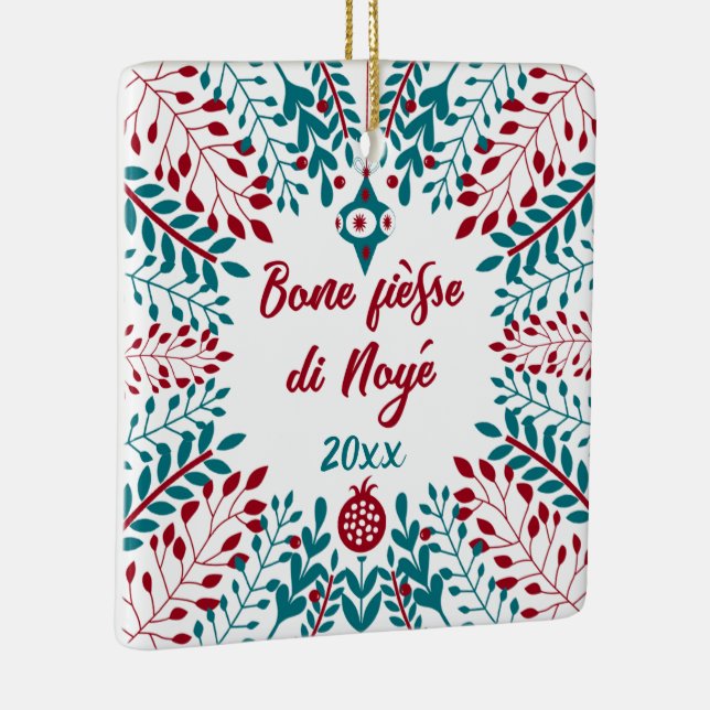 Bone fièsse di Noyé, Walloon Christmas Greeting Ceramic Ornament (Right)