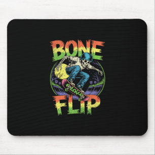 Bone Flip Skeleton Skater Halloween Skateboarding Mouse Pad