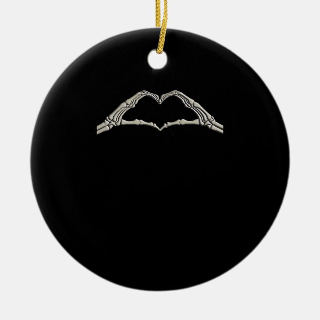 Bone Hands Heart Active Ceramic Ornament (Front)