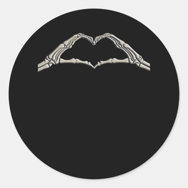 Bone Hands Heart Active Classic Round Sticker (Front)