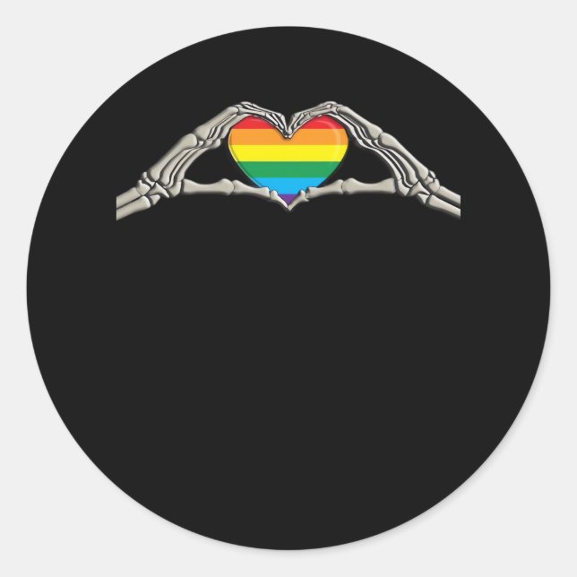 Bone Hands Heart Active Classic Round Sticker (Front)