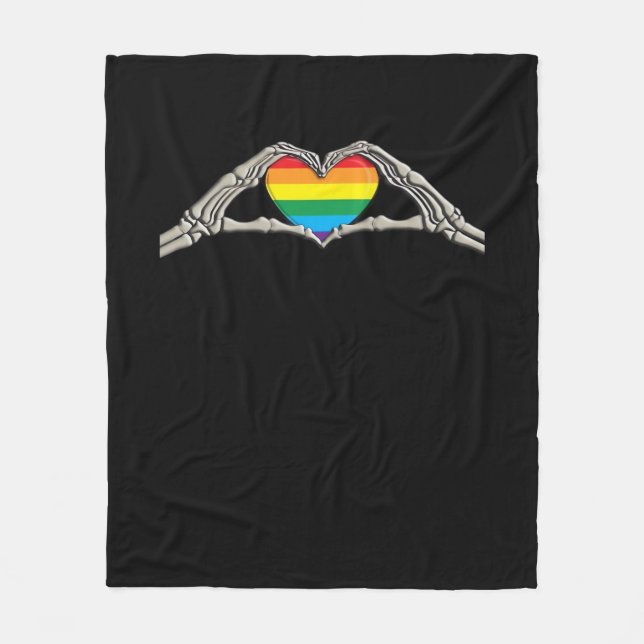 Bone Hands Heart Active Fleece Blanket (Front)