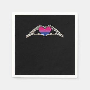 Bone Hands Heart Bisexual Goth Napkin